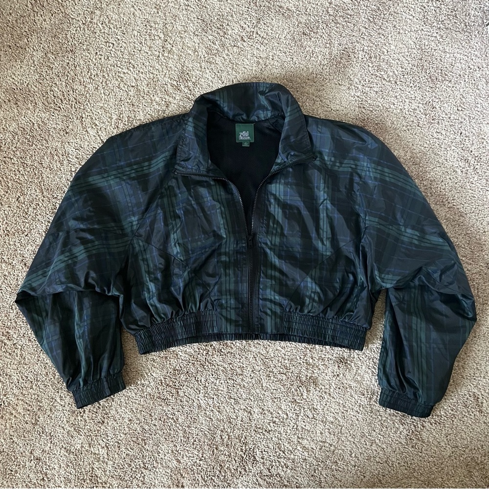 Wild Fable Plaid Cropped Windbreaker | Size XL